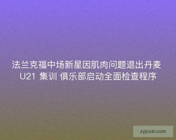 法兰克福中场新星因肌肉问题退出丹麦 U21 集训 俱乐部启动全面检查程序